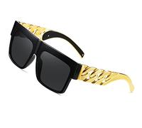 Fashion Celebrity Inspired Gold Metal Chain Kim Kardashian Beyonce Sunglasses Vintage Hip-Hop Sunglasses