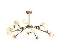 Fashion Chandelier American Creative Chandeliers,G4 Nordic All Copper Marble Chandeliers,for Living Room Dining Room Bedroom Light Study Room,Modern Concise Chandeliers-Copper 65 * 36cm Decoration