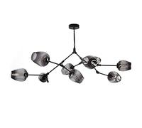 Fashion Chandelier Chandeliers,Modern Industry Sputnik Chandelier,Modern 3S Gold Ceilingd Century Adjustable Hanging Fixture for Kitchen Living Room Bedroom/Amber./8S light fixture(Gradient Smoke Gray