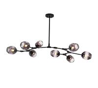 Fashion Chandelier Chandeliers,Modern Industry Sputnik Chandelier,Modern 3S Gold Ceilingd Century Adjustable Hanging Fixture for Kitchen Living Room Bedroom/Amber./8S light fixture(Gradient Smoke Gray