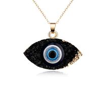 Fashion Charm Luck Turkey Blue Evil Eye Druzy Stone Pendant Choker Necklace For Women Fashion Jewelry
