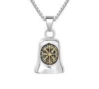 Fashion Charm Men's New Cross Angel Wings Knight Bell Motorcycle Necklace Pendant Motorcycle Jewelry Gift