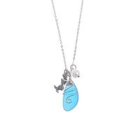 Fashion Charm Necklace Clavicle Chain Necklace Simple Sweater Chain Jewelry Sea Glass Pendant Necklace Fashion Necklace Lovers