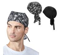 Fashion Chefs Hat Kitchen Cook Hat Breathable Waiter Work Cap Quick Dry Skull Cap Adjustable Chef's Bandana Skull Hat Catering Cooking Headwrap for Hotel Resaurant Cooking BBQ
