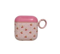 Fashion Cherry Pattern Case for AirPods Pro, Shock-Absorbing Case Cover with Keychain Accessories