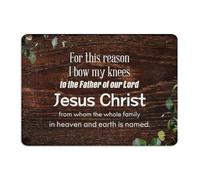 Fashion Chic Metal Signs For This Reason I Bow My Knees to The Father of Our Lord Jesus Christ Man Cave Decor Aluminum Tin Signs for Lounge Porch Business Art Poster Gift for Office 10x14 Inch