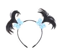 Fashion Children's Braided Hairpiece With Bows Easy Care Synthetic Wigs Accessory For Daily And Party Use
