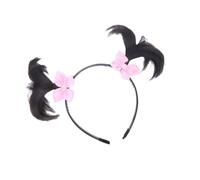 Fashion Children's Braided Hairpiece With Bows Easy Care Synthetic Wigs Accessory For Daily And Party Use