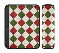 Fashion Christmas Buffalo Plaid 2 Pack carseat Belt Cover More Comfort Driving for Auto forro para cinturon de segurida