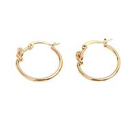Fashion Chunky Knot Thick Earrings Fashion Plated Knot Hoop Earrings Extra Long Post Stud Earrings