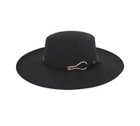 Fashion Classic Wool Blend Fedora Hat Flat Top Hat Panama Style Bowler Cap Brim Flat Church Derby Cap Elegant Fedora Hat for Women Men Felt Pork Pie Hat New #2_Black
