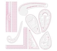 Fashion Clear Metric Sewing Ruler Set,French Curve Pattern Rulers for Beginners, Tailors, Designers, Quilting, Embroidery, Cross Stitch, Crochet, Knitting