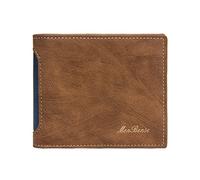 Fashion Color Blocking Short Wallet Men Leather Open Purse Multiple Card Slots Clutch Bag Holder Wallet Leather (B, One Size)