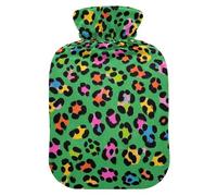 Fashion Color Leopard Green Travel hot Water Bottle with Soft Cover, 2L hot Compress for ( Scenario), (Scenario), Bolsa para agua Caliente