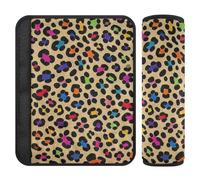 Fashion Color Leopard Khaki 2 pcs car seat Neck Strap Covers Release Stress to Your Neck and Shoulders for SUV Protector para cinturón de carro