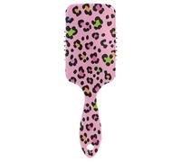 Fashion Color Leopard Pink smooth curly hair brush Designed scalp massaging for straight hair with Ergonomic handle cepillo para cabello