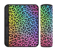 Fashion Color Leopard Rainbow 2 pcs carseat Straps Covers Protects Your Neck and Shoulders for Most Cars funda para cinturón de carro
