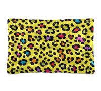 Fashion Color Leopard Yellow Washable Dog Sleeping Mattress Soft Anti-Slip Cat Kennel Crate Pad for Large Jumbo Medium Small Dogs 36" x 24"