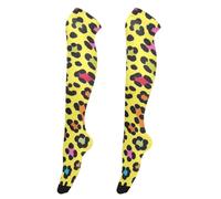 Fashion Color Leopard Yellow Women'S Knee High Socks Elastic Over The Knee High Socks for Office Ladies leg warmers men for Dates calcetines para mujer altas 1 pair