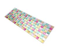Fashion Color Mosaic Wall Tile Stickers, 3D Japanese Style Self Adhesive Peel And Stick Splashback Backsplash Decorative Stickers for Kitchen /Bathroom,37.2 X 13 CM/14.65" X 5.12",Multi colored,5PCS