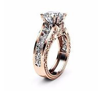 Fashion Color Wedding Separation Rose Ring Gold Women Engagement Rings Abstract Rings (Silver, One Size)