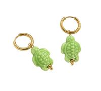 Fashion Colorful Ceramic Sea Star Fish Turtle Stainless Steel Earrings Charms for Women Jewelry Holiday Beach