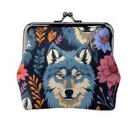 Fashion Colorful Printed Wolf Wallet for Women with Kiss Closure Waterproof