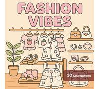 Fashion Coloring Book: Fashion Vibes - Cute Kawaii Outfits & Accessories to Color: 40 Hand-Drawn Black & White Line Art Illustrations of Trendy Bags, Shoes & Clothing for Stress Relief & Creative Fun