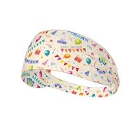 Fashion Colourful Birthday Wishes Print Headband for Sports - Comfortable, and Versatile for Summer, Cycling, Yoga, and More