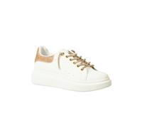IVACHY Women Fashion Glitter Sneakers Platform Shoes Sparkling Crystal lace up Glamour Comfort Sneaker lace up Size UK White Champagne