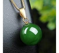 Fashion Concise Green Jade Crystal Emerald Gemstones Pendant Necklaces for Women Gold Tone Choker Jewelry Bijoux Party Gifts (Metal Color : Green)