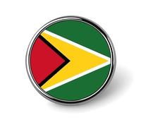 Fashion Cooperative Republic Of Guyana Flag Brooches And Pins Charm Chic Square/Circle/Heart-Shaped Friendship Flag Buttons Badges, Vintage Patriotic Jewellery Clothes Scarf Accessories Gift