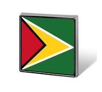 Fashion Cooperative Republic Of Guyana Flag Brooches And Pins Charm Chic Square/Circle/Heart-Shaped Friendship Flag Buttons Badges, Vintage Patriotic Jewellery Clothes Scarf Accessories Gift