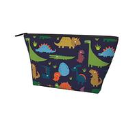 Fashion Cosmetic Storage Bag Cute Colorful Cartoon Dinosaurs Small Pouch, Large Capacity for Makeup Pencil Cash, Waterproof Oxford Pouch for Women Men Boys Girls