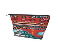 Fashion Cosmetic Storage Bag Southwestern Aztec Native American Pattern Small Pouch, Large Capacity for Makeup Pencil Cash, Waterproof Oxford Pouch for Women Men Boys Girls