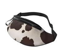Fashion Cow Fur Print Bum Bag Fanny Pack for Men Women, Large Waist Pack with Zip Pockets Adjustable Waist Bag for Fitness Exercising Climbing Running Hiking Dog Walking Outdoor