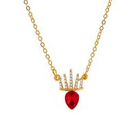 Fashion Creative Crown Pendant Necklace Women's High-End Inlaid Diamond Clavicle Chain Girls Birthday Gift Jewellery