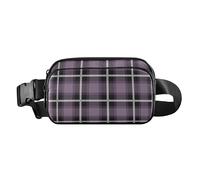Fashion Crossbody Bag Waist Packs for Women Men Teenagers Large Capacity Crossbody Bag Anti Theft, Buffalo Plaid Check Tartan Scotland purple Vintage, 8" x 5.3" x 2.3", Retro, Buffalo Plaid Check