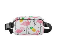 Fashion Crossbody Bag Waist Packs for Women Men Teens Mini Running Belt Bag Waist Pack with Adjustable Strap for Travel Gym Work Flamingo Hope Yellow Pineapple Tropical Hawaiian