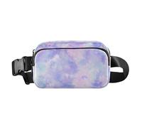 Fashion Crossbody Bag Waist Packs Men Women Abstract Floral Pastel Tie Dye Purple Multipurpose Sling Bag Travel Accessory with Adjustable Strap for Cycling Hiking Gym, Abstract Floral Pastel Tie Dye