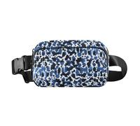 Fashion Crossbody Bag Waist Packs Women Men Tie Dye Abstract Blue Waterproof Belt Bag with Adjustable Strap for Shopping Sports Work, tie dye abstract blue, 8" x 5.3" x 2.3", Art Deco