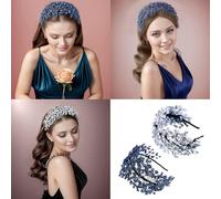 Fashion Crystal Headband For Women Girl Elegant Braided Flower Hairhoop Wedding Hairband Bride Headpiece Party Accessory