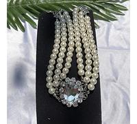 Fashion Crystal Micro Pave Setting 3 Layer Pearl Cha Necklaces for Women Wedding Party Accessories Jewelry