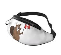 Fashion Cute Beaver Bum Bag Fanny Pack for Men Women, Large Waist Pack with Zip Pockets Adjustable Waist Bag for Fitness Exercising Climbing Running Hiking Dog Walking Outdoor