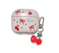 Fashion Cute Cherry Pattern Earphone Accessories Cover Case for AirPods 3rd Generation 2021 with Pendant