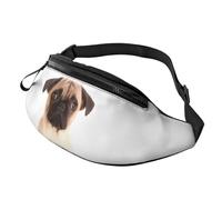 Fashion Cute Cry Pug Bum Bag Fanny Pack for Men Women, Large Waist Pack with Zip Pockets Adjustable Waist Bag for Fitness Exercising Climbing Running Hiking Dog Walking Outdoor