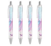 Fashion Cute Magical Rainbow Unicorns Face Gel Pens, Ultra Long Lasting and Consistent Ink Flow, 4 Pcs Ballpoint Pens for Office Supplies