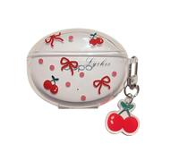 Fashion Cute Red Cherry Pattern Cover with Pendant Accessories Case for Oppo Enco Air4 Pro