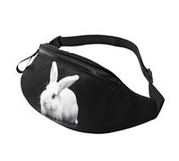 Fashion Cute White Rabbit. Bum Bag Fanny Pack for Men Women, Large Waist Pack with Zip Pockets Adjustable Waist Bag for Fitness Exercising Climbing Running Hiking Dog Walking Outdoor
