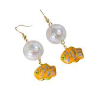 Fashion Dangle Earrings Hoop Earrings Cartoon Lovely Bubble Fish Pendant Statement Jewelry For Women Girls Unique Dangle Statement